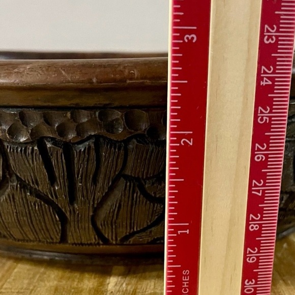 African Hand Carved Wooden Bowl Safari  Animals Decorative Dhallow Dish 10” - Picture 7 of 8